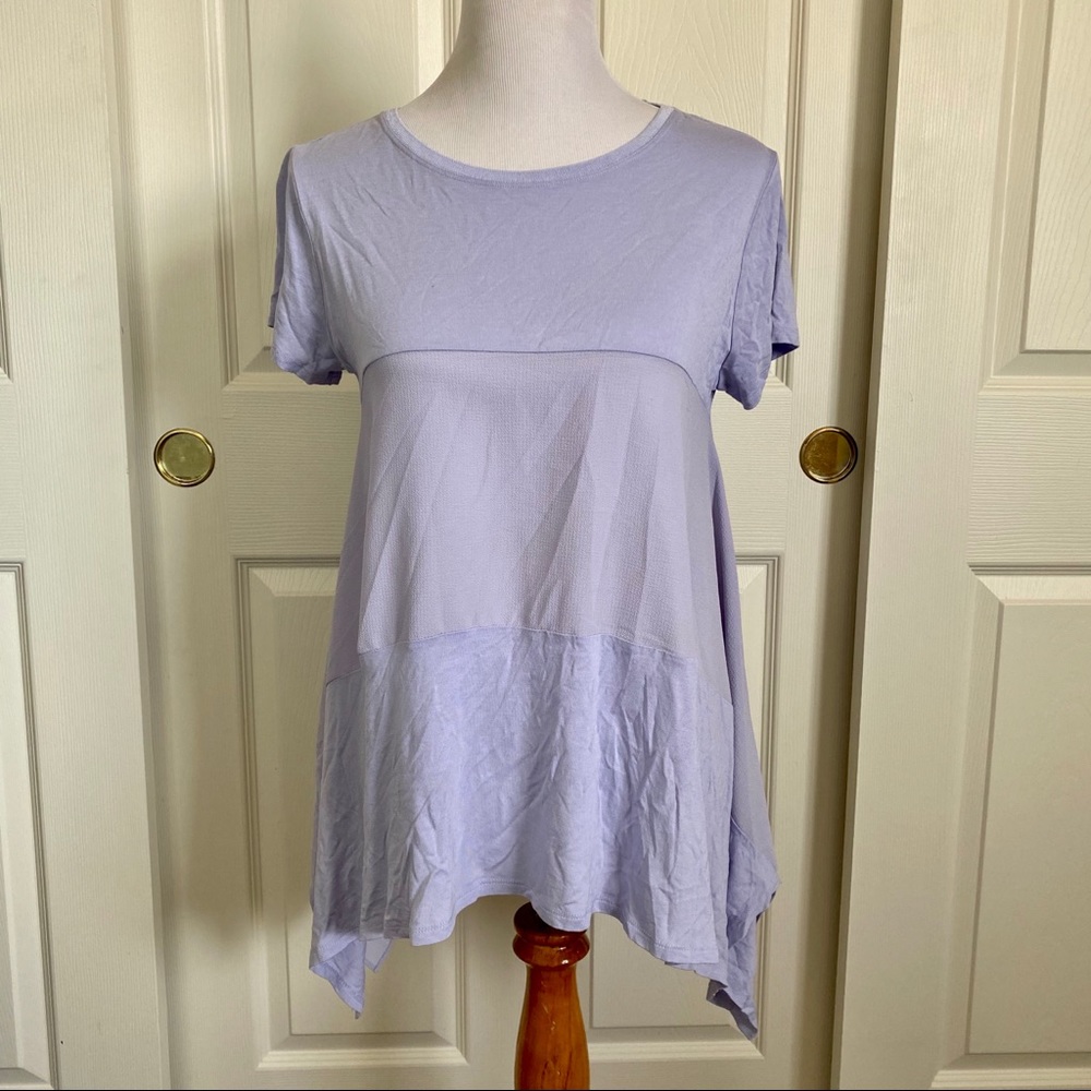 Simply Vera Vera Wang Lavender Asymmetric Handkerchief Hem Tunic Blouse Top‎ S